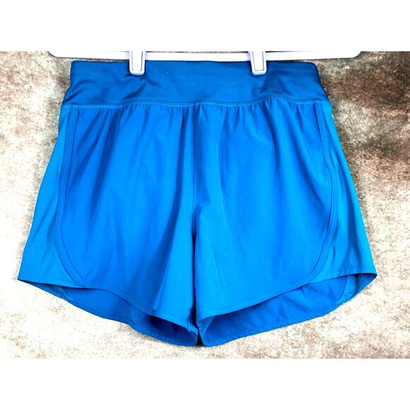 Athletic Back Zip Pocket Elastic Waist Logo All in Motion Shorts Teal size S - Picture 3 of 11